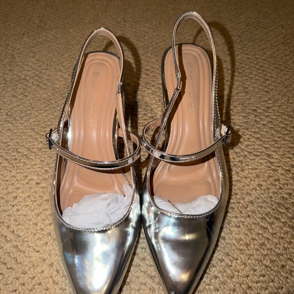 Silver Slingback Heels - Picture 5 of 8